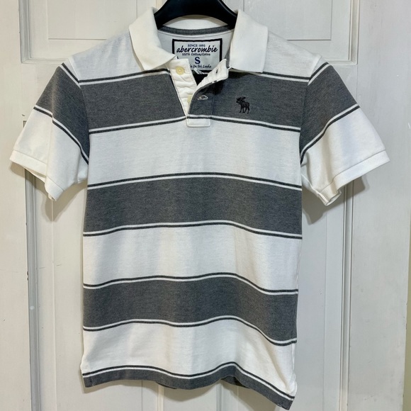 Abercrombie white and grey polo shirt - Picture 1 of 3